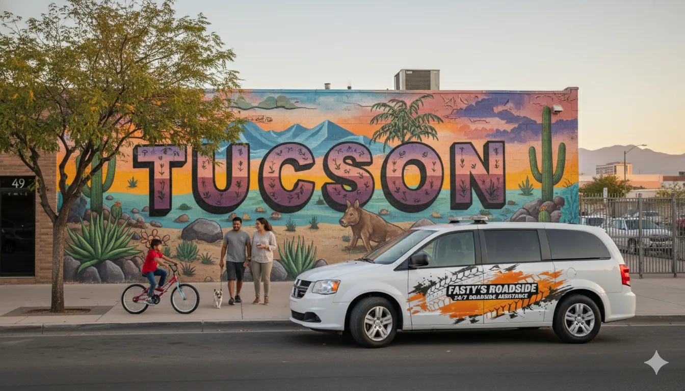 Local Tucson roadside assistance crew providing professional and affordable help